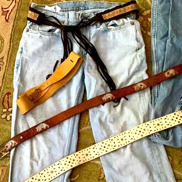 OOAK Gypsy Leather Steampunk Corset Wrap Belt Sz XS/S 1980โs - Picture 4 of 16